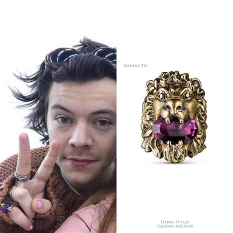 used gucci lion ring|harry styles gucci lion ring.